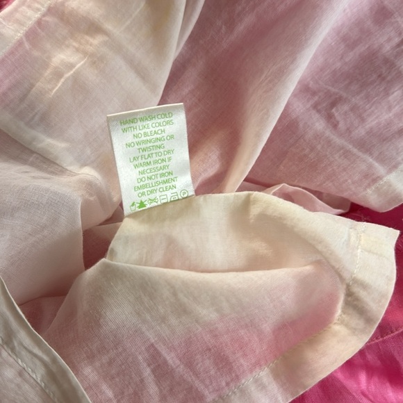 Lilly Pulitzer Rawley Beaded Casual Short Sleeve Pink Linen Shift Dress Size 4 - Picture 13 of 13